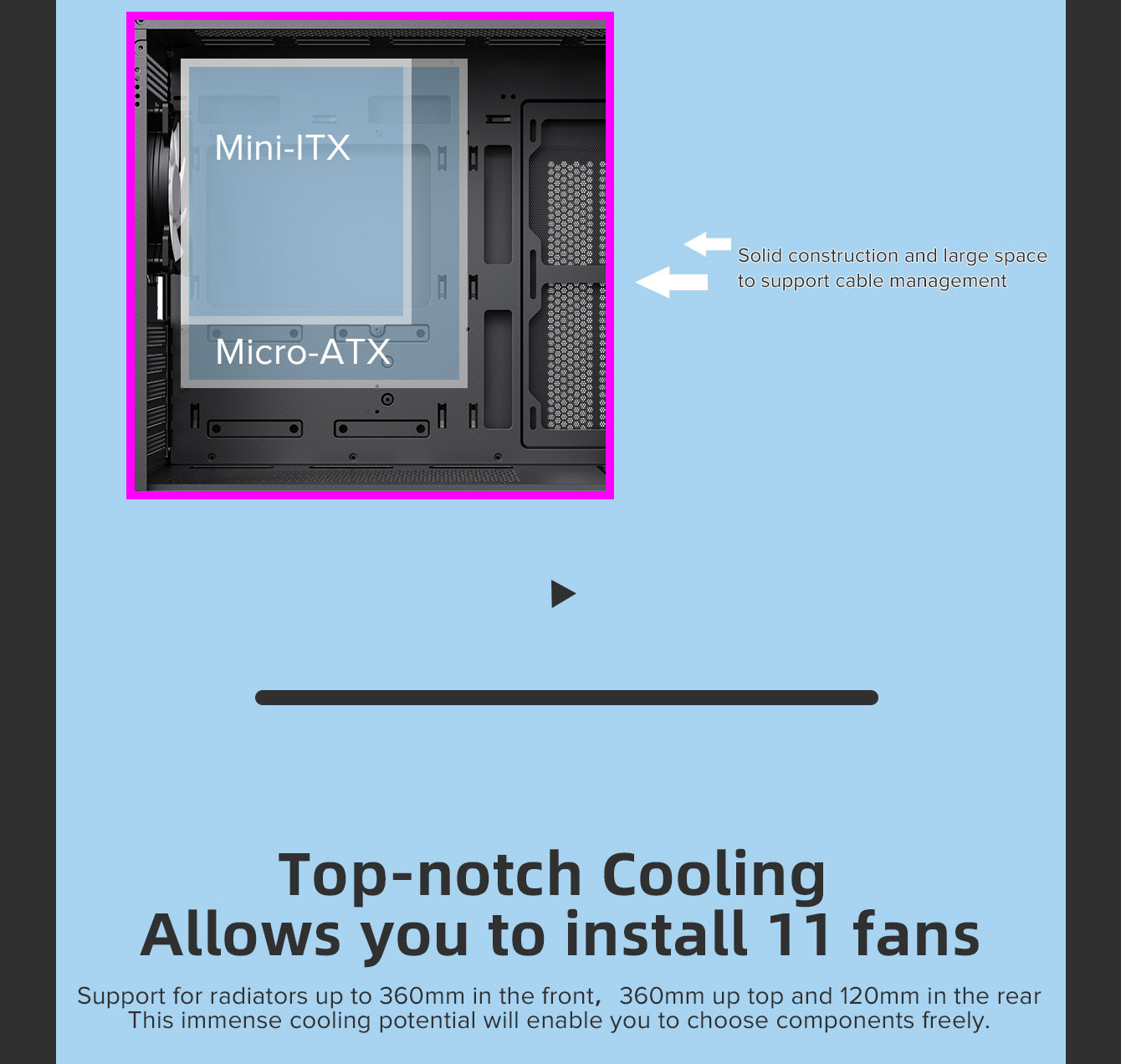 Gamemax Destroyer TGB Black USB3.0 Tempered Glass Micro ATX Tower